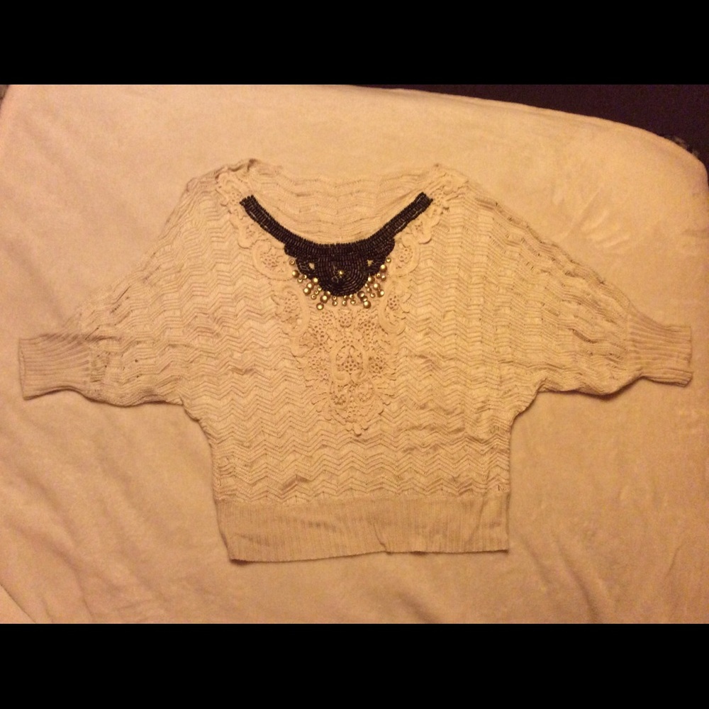 Beige Shirt with Beads